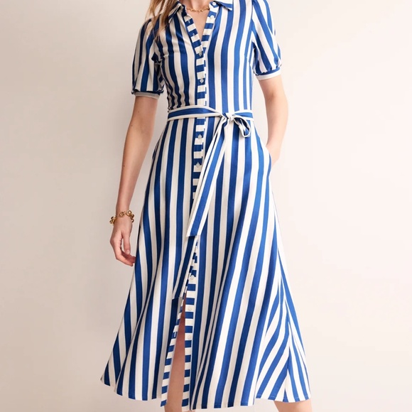 Boden Libby Jersey Midi Dress Size Blue/Ivory Stripe size 20/22 - Picture 2 of 3